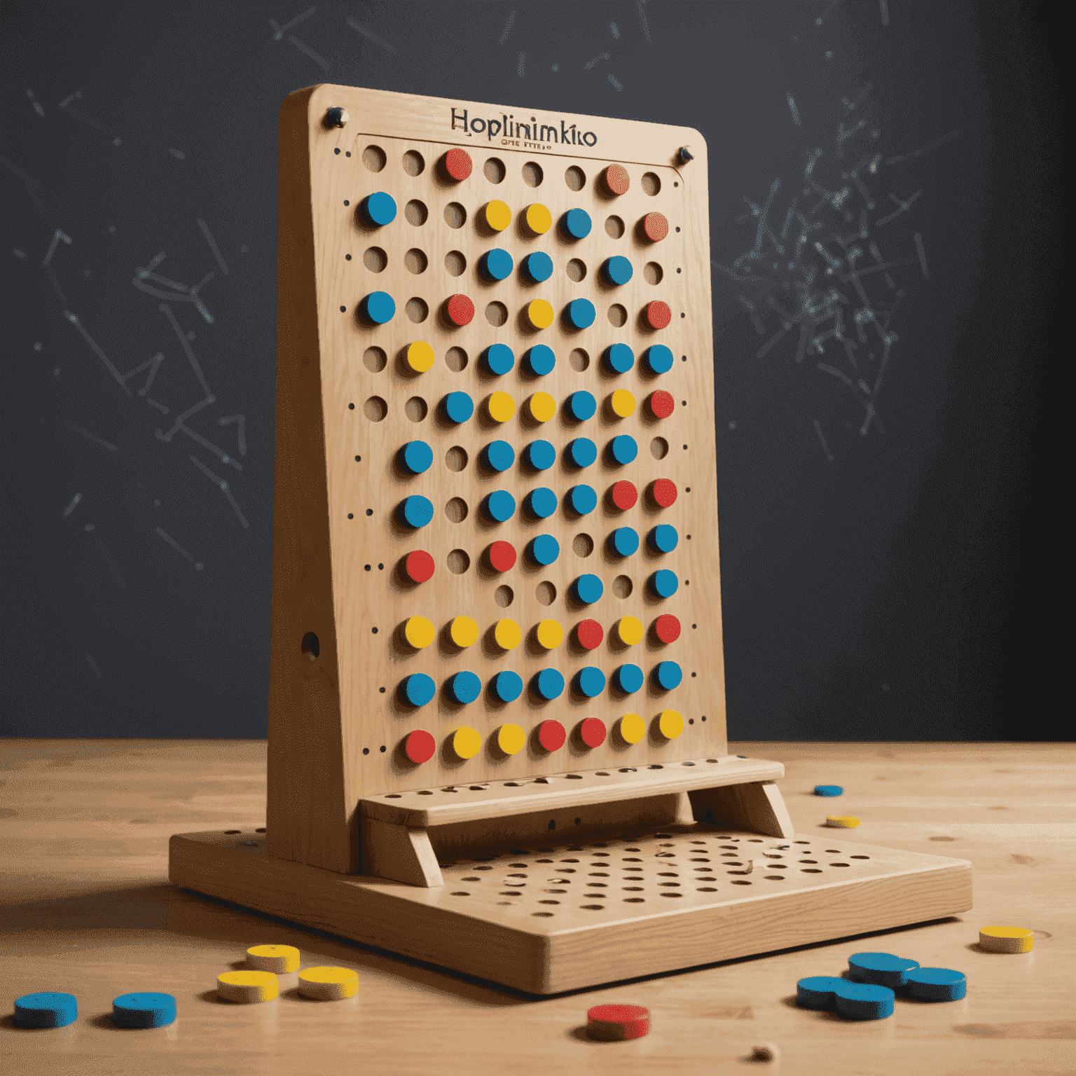 A Plinko board with multiple pegs and a disc falling through, demonstrating the game's physics